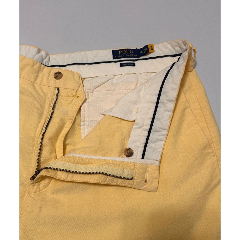 Polo Ralph Lauren Mens Classic Fit Chino Shorts Yellow Size 40 Cotton 9 Inseam - Picture 2 of 8